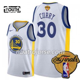 Barn Golden State Warriors Tröja Stephen Curry 30 2018 NBA Finals Nike Vit Swingman